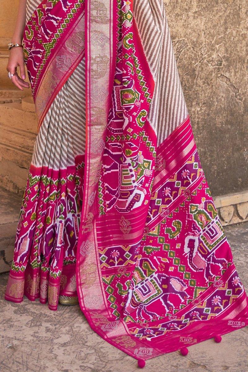 Magenta Pink Patola Saree