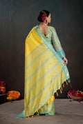 Soft Silk Chitt Pallue With Contrast Blouse Weaving Saree