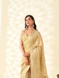 Soft Tissue Linen With Big Jaquard Pallu Handloom Silk Saree