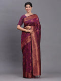 Purple Silk Saree With Blouse Piece
