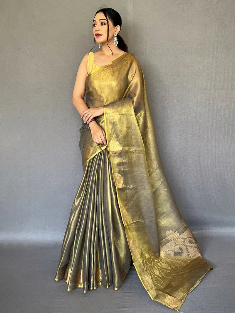 Black Silk Festive Wear Saree With Blouse Piece