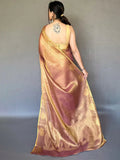 Brown Silk Festive Wear Saree with Blouse Piece