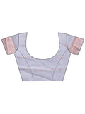 Grey Linen Cotton Saree with Blouse Piece