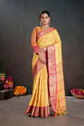 Premium Soft Silk Chitt Pallu Saree with Contrast Blouse